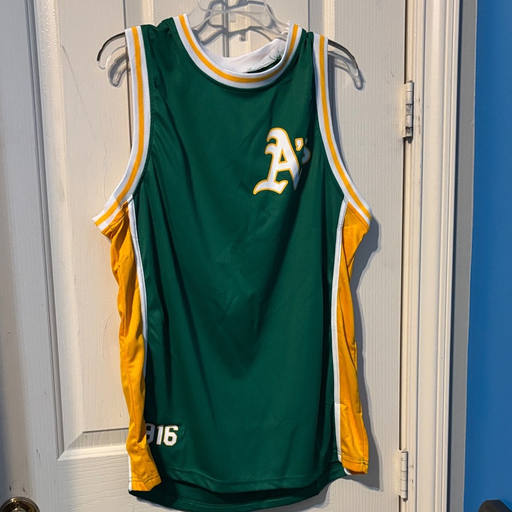 A’s Baseball Green and Yellow Athletic Jersey